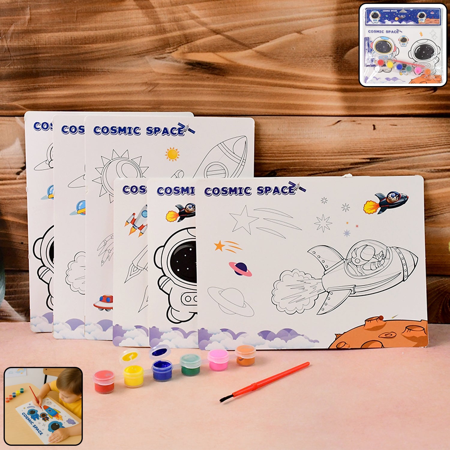 Cosmic Space Theme Kids Painting and Coloring Kit Cosmic Space Theme Kids Painting and Coloring Kit